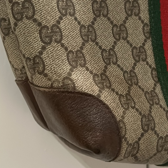 Gucci Supreme Tote Web Canvas & Leather Accents & Striped Guitar Double Handles - Picture 4 of 16